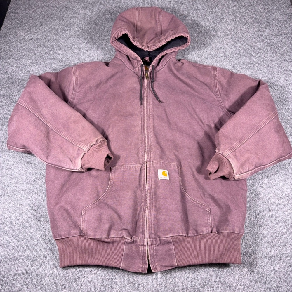 Carhartt WJ130 DPM Womens XL Sandstone Jacket Quilted Flannel Lined Plum